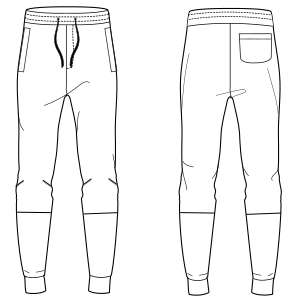 Moldes de confeccion para HOMBRES Pantalones Jogging 7121